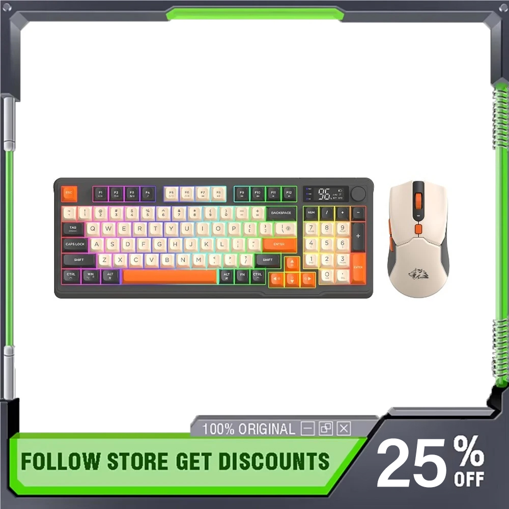Gaming Accessories Combo - FreeWolf T96 Wireless Bluetooth Mechanical Keyboard