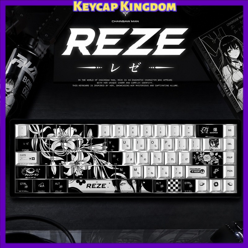 Gaming Accessories Gifts For Men - NEW Reze 5.0 Anime Keycaps Chainsaw