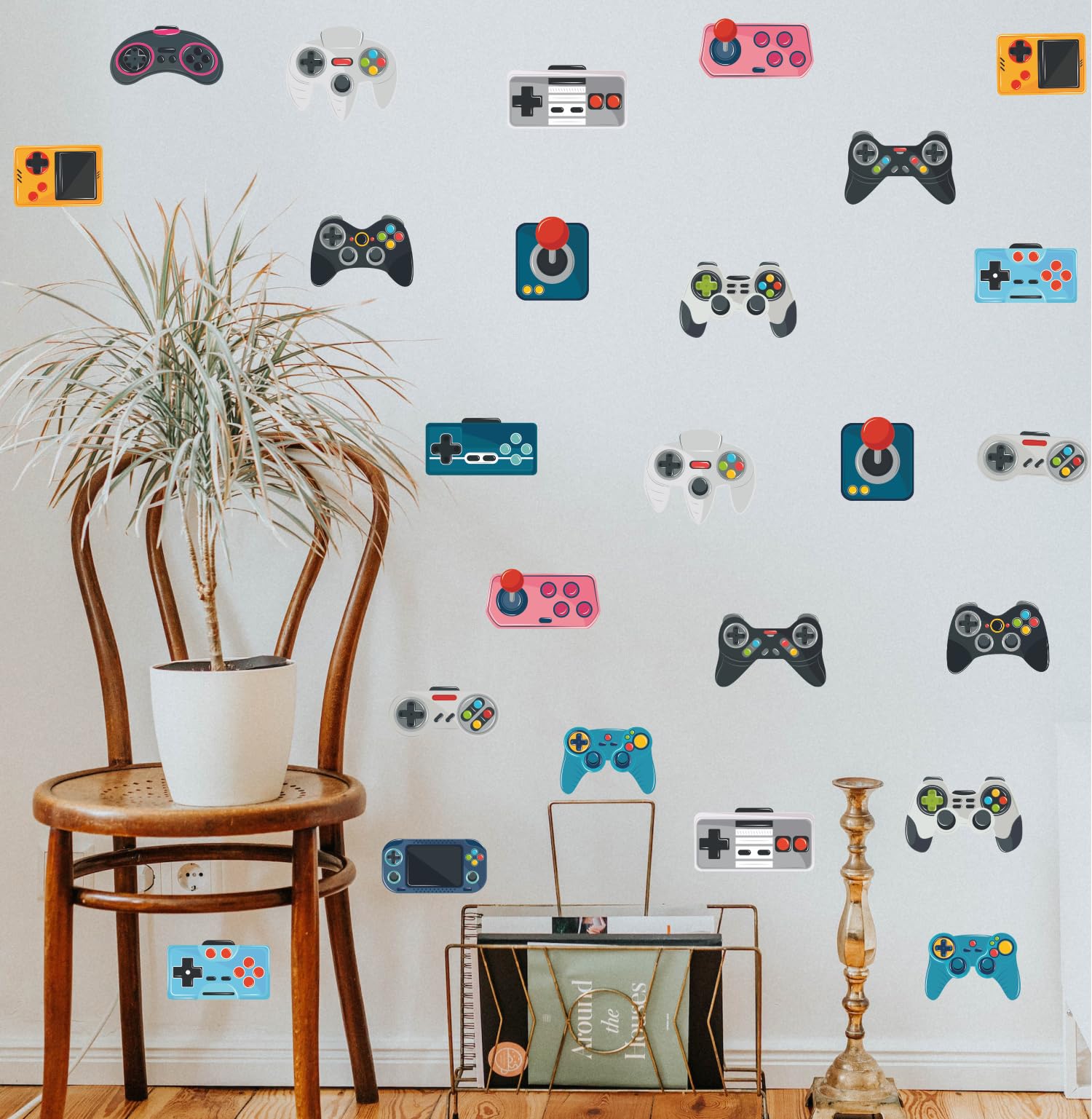 Gaming Accessories Wallpaper - Watercolor Controller Game Wall Sticker Video